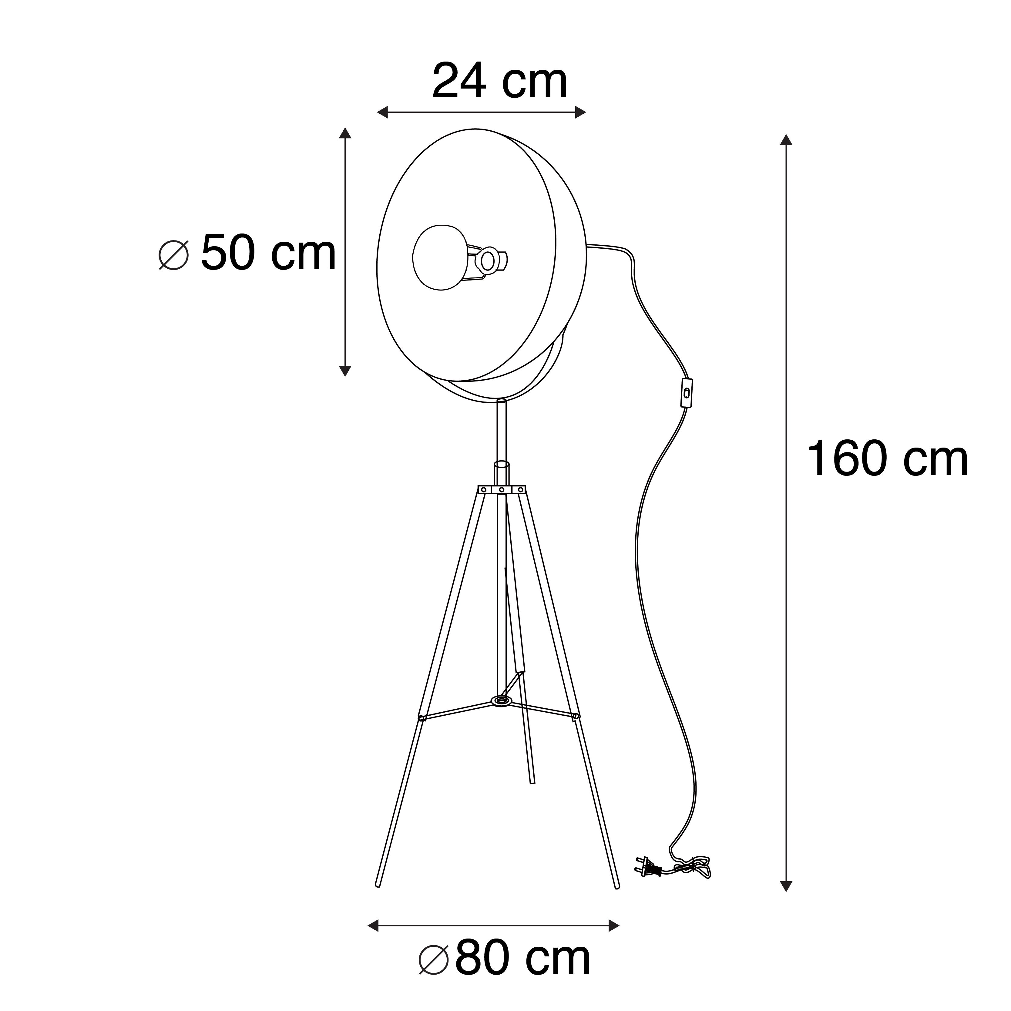 Industriële vloerlamp tripod zwart - Magna 50 Eglip