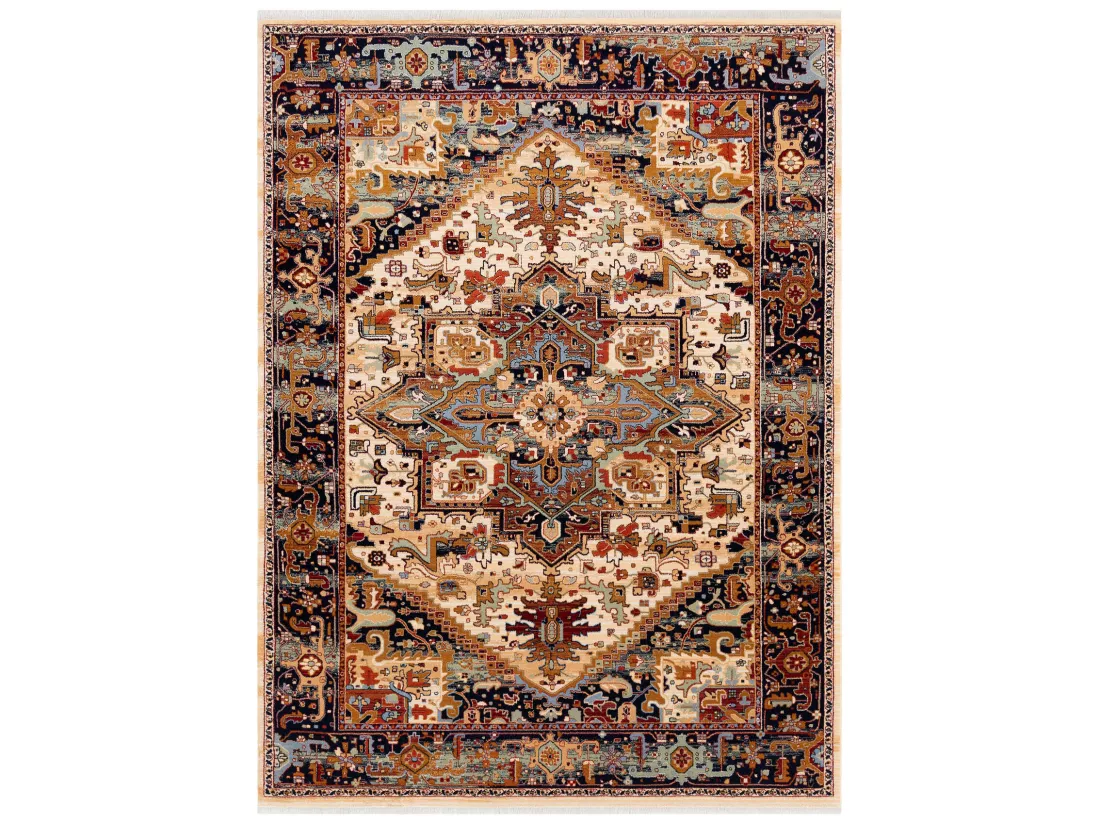 Tapis KESHAN franges, Ornement oriental 2886/53555 beige / bordeaux 160x230 cm