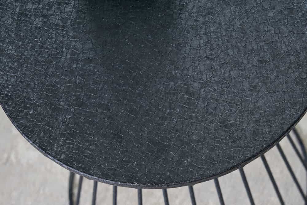 Runder Beistelltisch VARIATION 55cm schwarz Eisen Metallgestell handmade