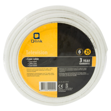 Q-Link coax kabel RG59 25 meter wit