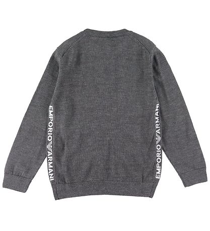 Emporio Armani Bluse - Wolle/Acryl - Grau Meliert m. Weiß