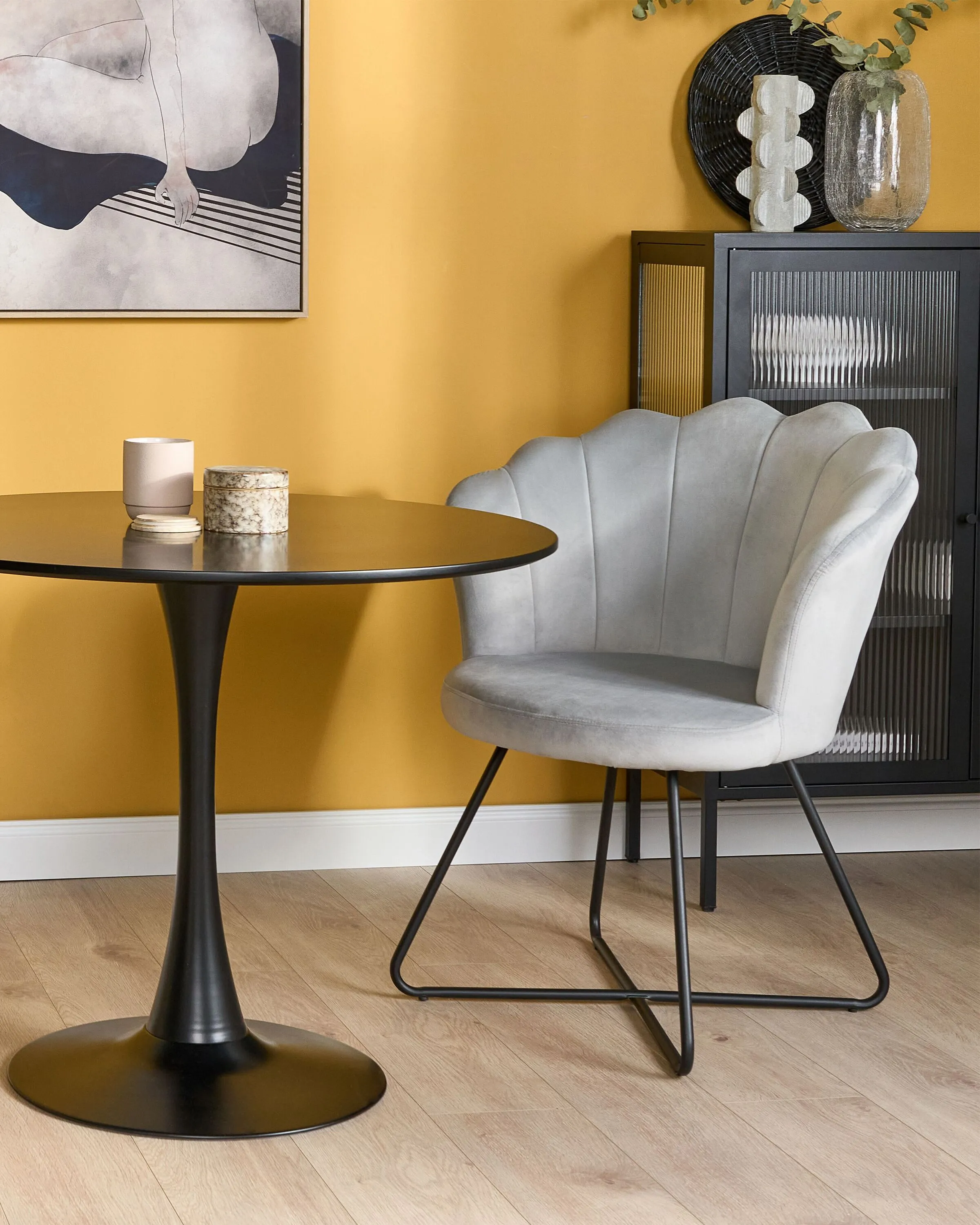Fauteuil LOVELOCK Fluweel Grijs