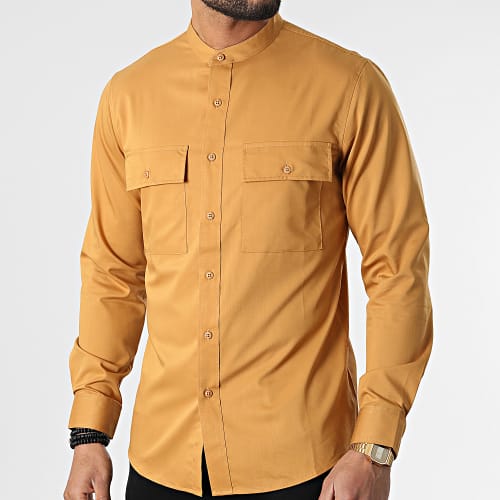 Chemise Manches Longues Col Mao J530 Camel