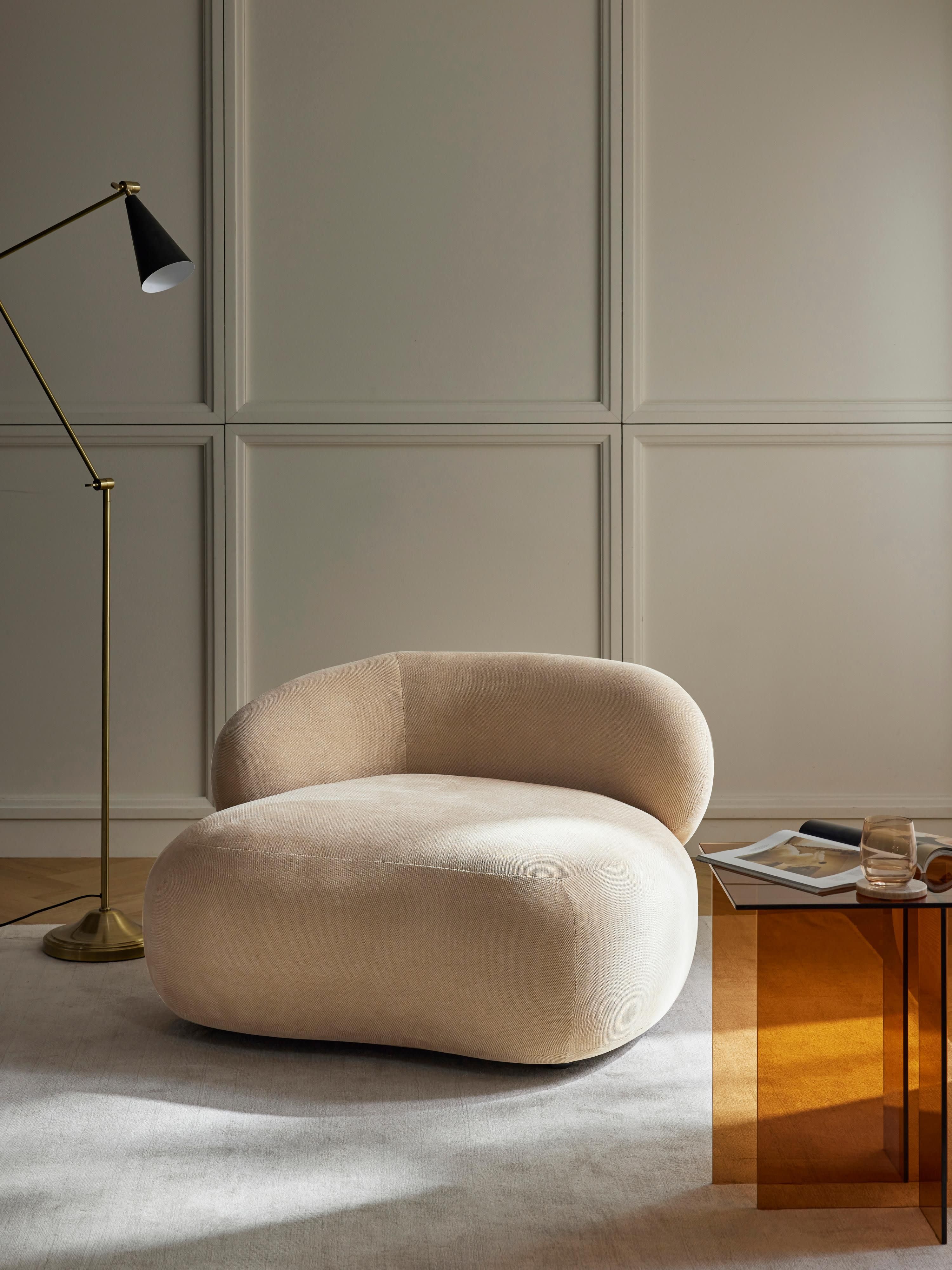 Niervormige loungefauteuil Alba