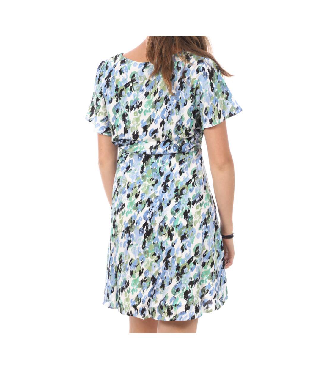 Robe Blanche/Bleu à Motifs Femme Vero Moda Easy
