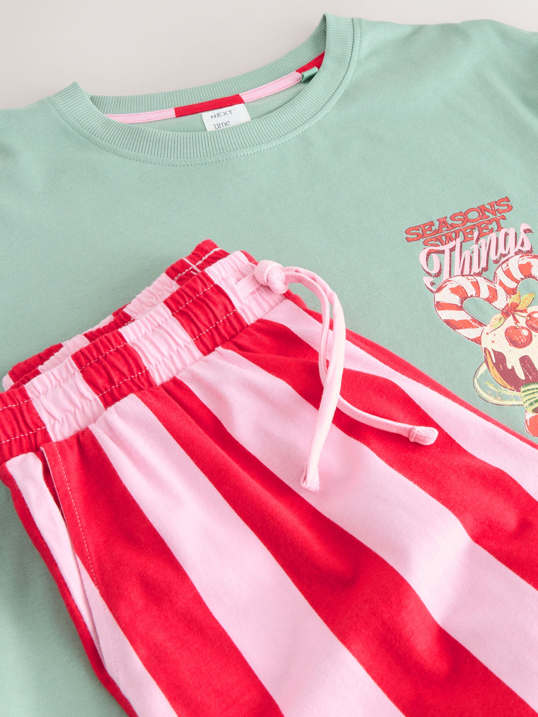Roze streep - Pyjama met korte mouwen