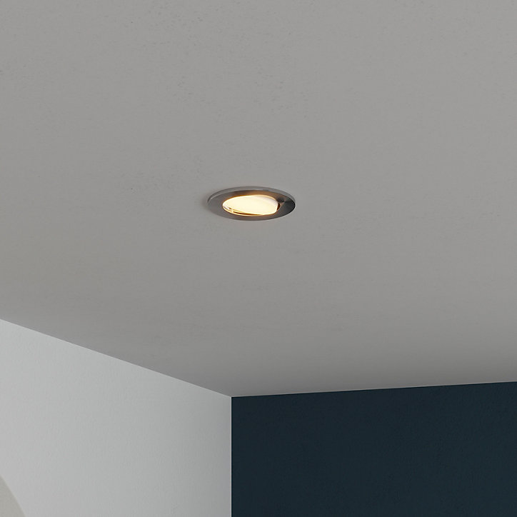 Spot encastrable Quimby LED intégrée blanc chaud IP20 dimmable 350lm 5.5W Ø8.5xH.5.2cm chrome GoodHome