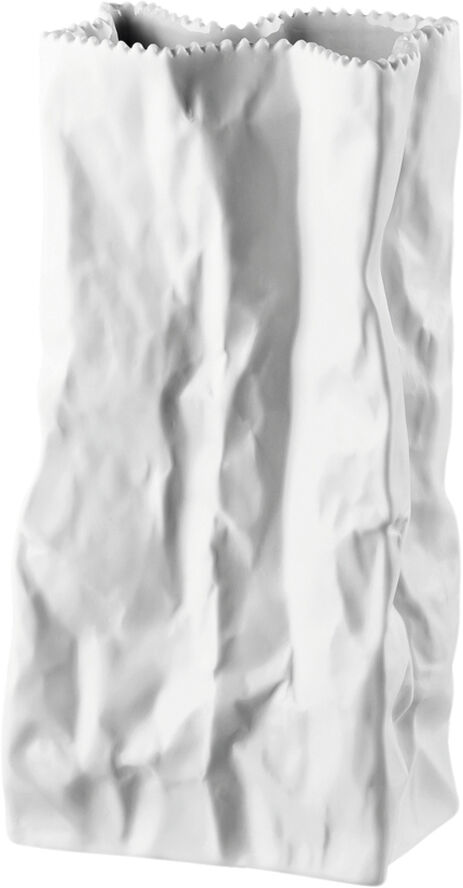 Rosenthal Bag vase 22cm, Weiss matt, Do not litter Hvid