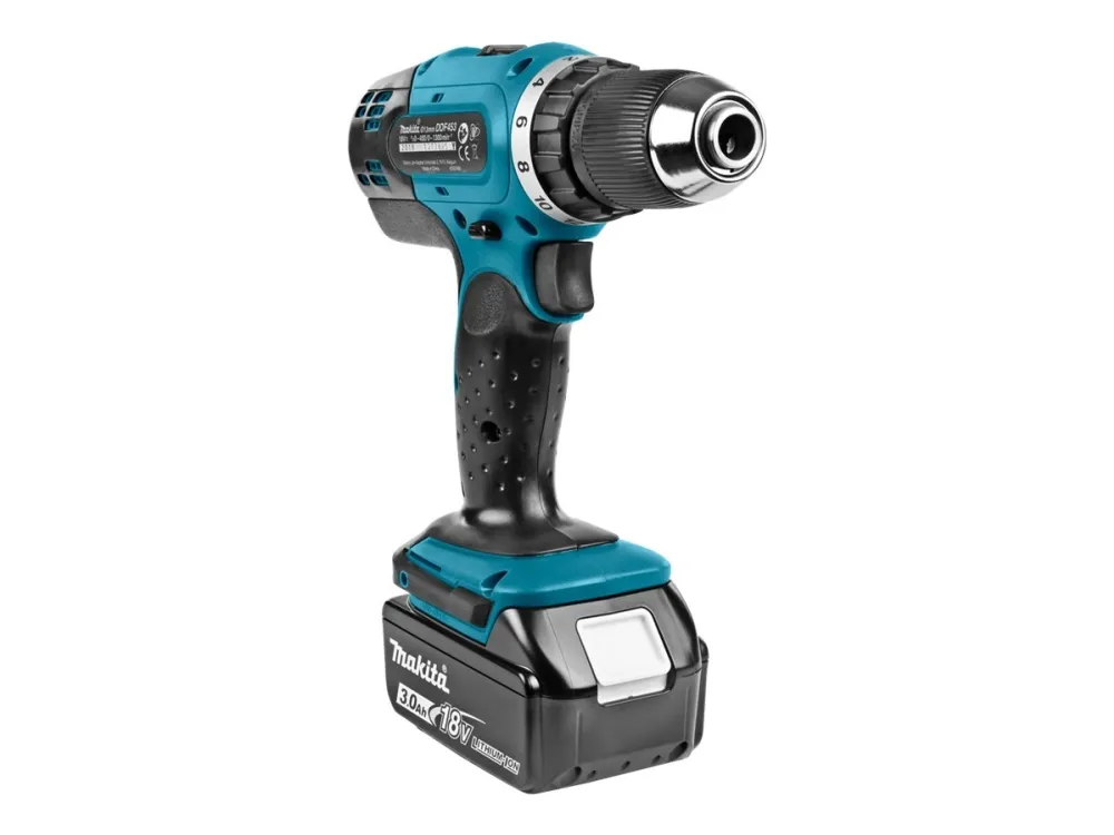 Makita DDF453RFE - Bor/driver - ledningfri - 2-hastigheders - nøgleløs borepatron 13 mm - 42 N·m - 2 batterier - 18 V