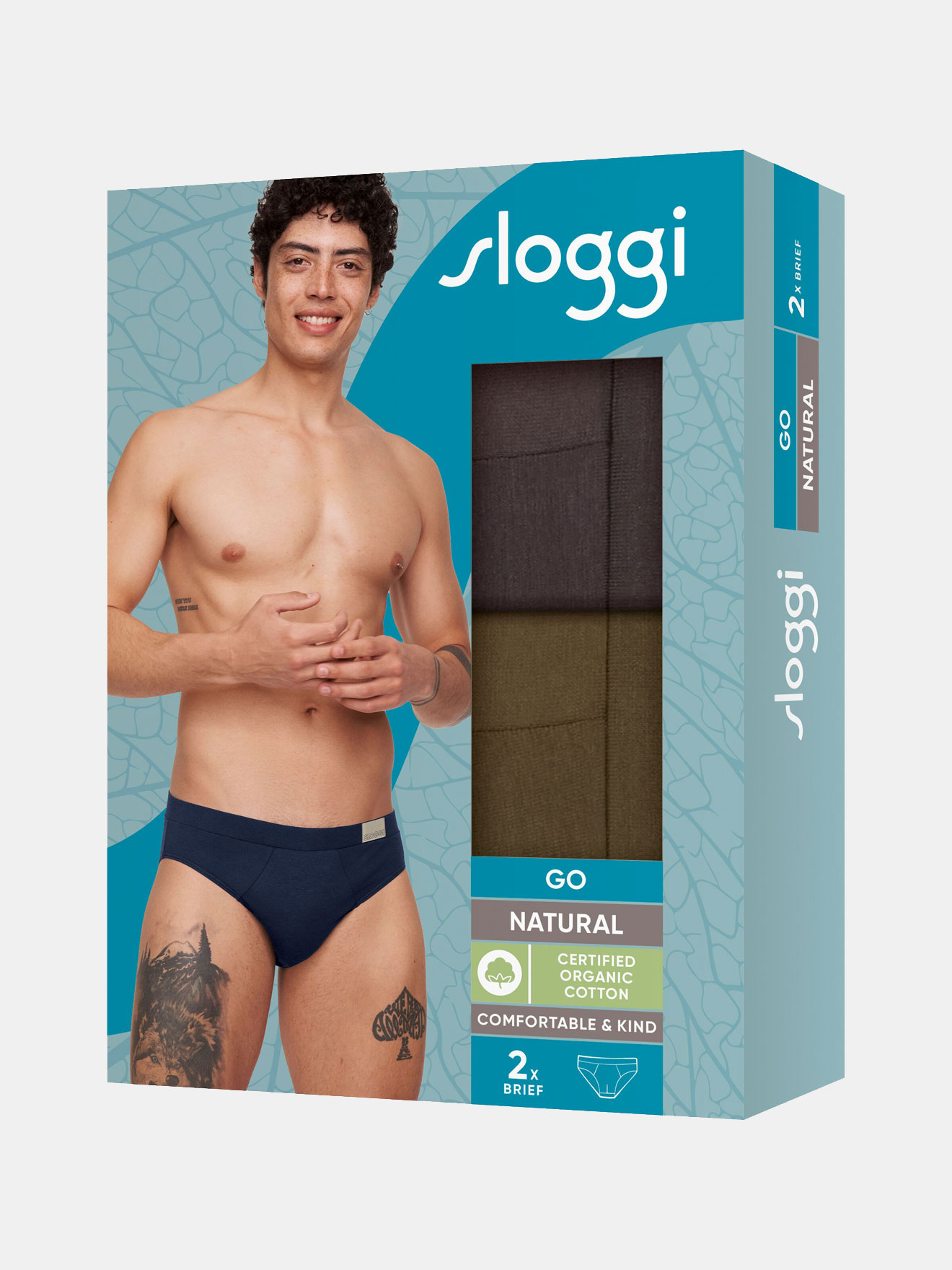 Lot de 2 slips midi GO Natural Brief