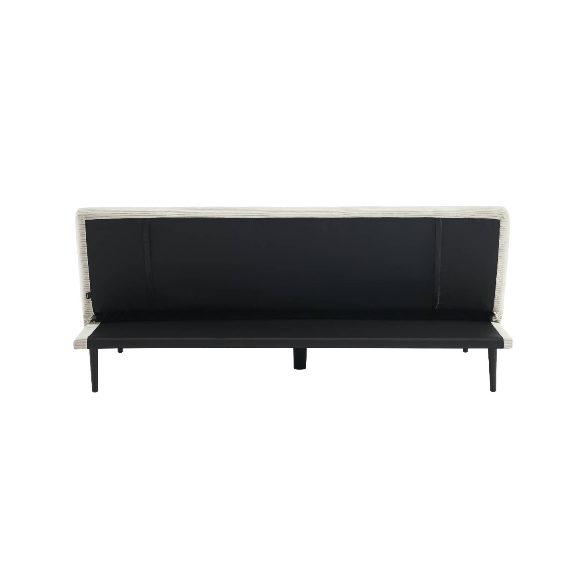 sweeek - 3-zits slaapbank corduroy, metalen onderstel