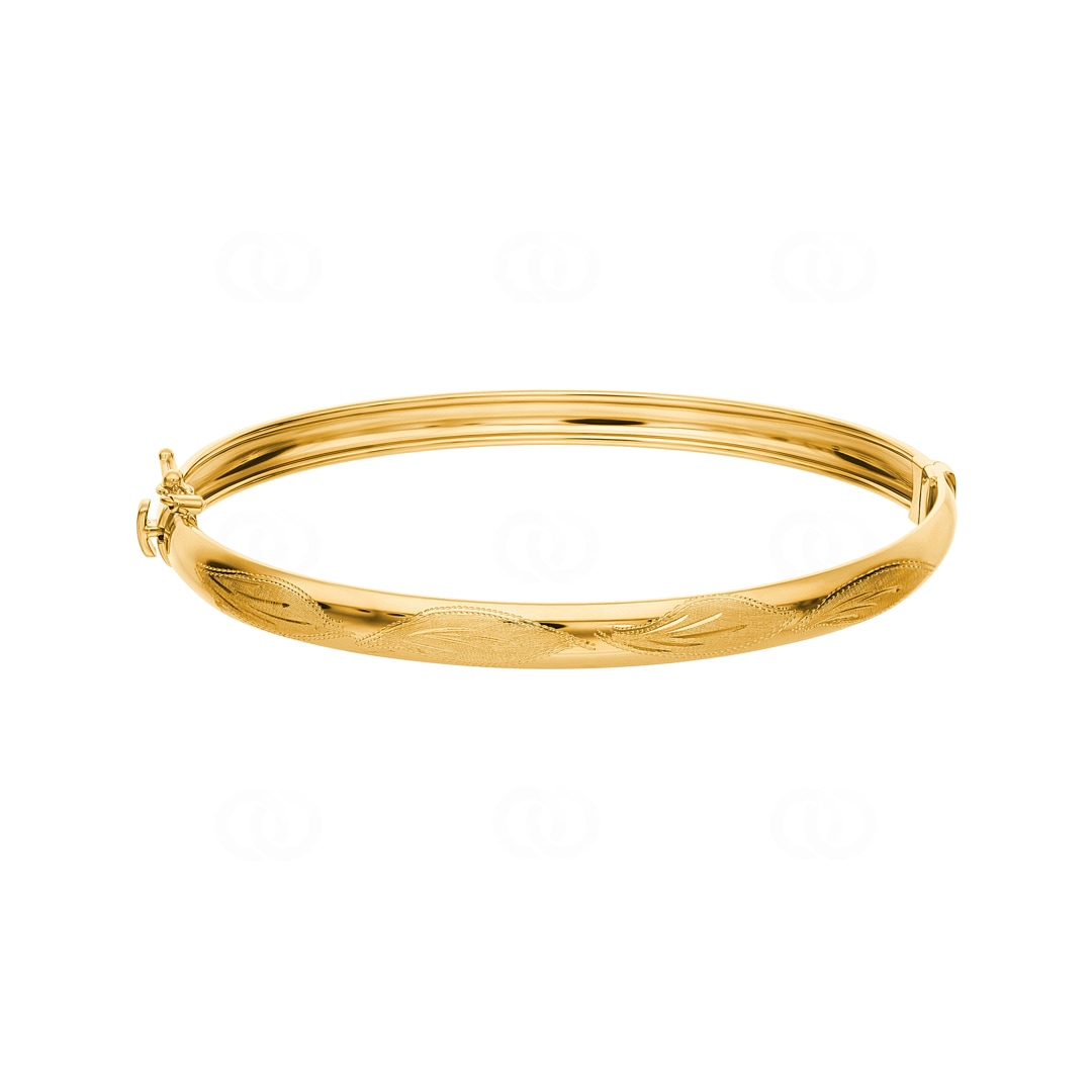 Armreif oval 750/18 K Gelbgold verziert 6mm - 54x60mm