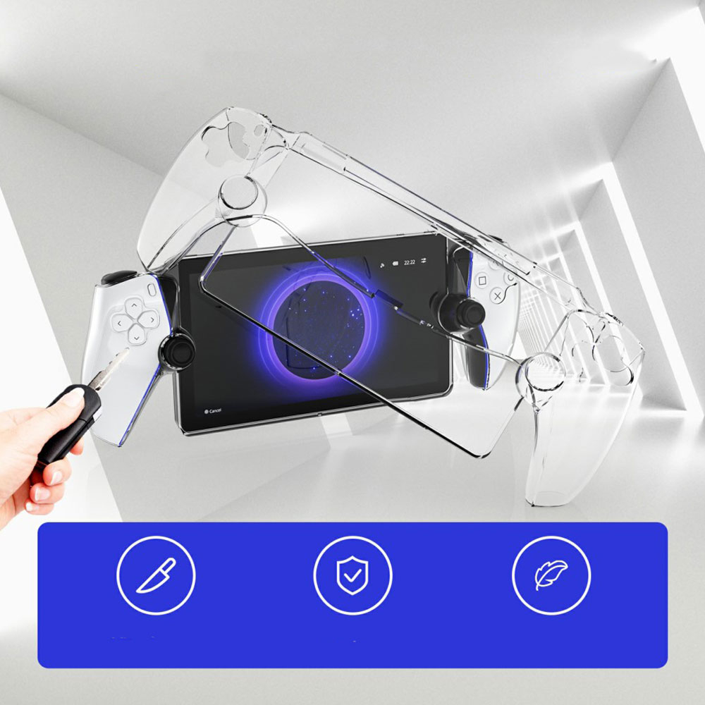Sony PlayStation Portal Remote Player Controller Bruchsichere Vorderseite und Rückseite Silikon Case Schutzhülle (hart) - Transparent