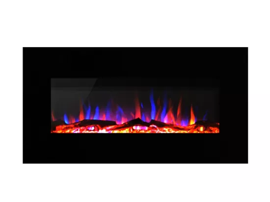 Cheminée électrique murale LALITA - L110 x P14 x H49 cm - Noire