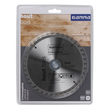 GAMMA cirkelzaagblad 40t 170x30x1,4mm (incl. aanpassingsring voor asgat 16mm)