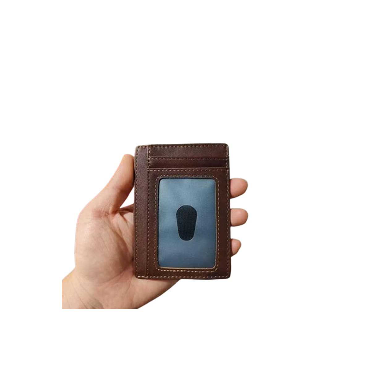 Kortholder med RFID-beskyttelse av ekte skinn Brun