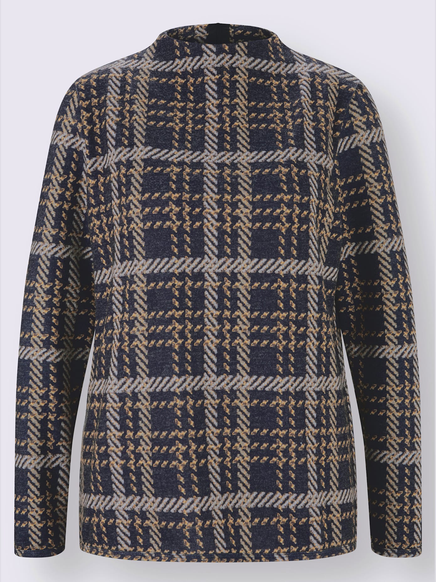 Pull à manches longues tricot jacquard élégant