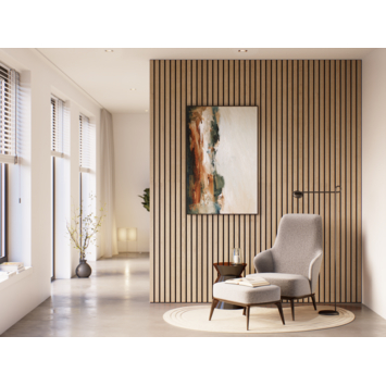 Kleurstaal lattenwand Decowall Advanced natuur eiken 18x30 cm
