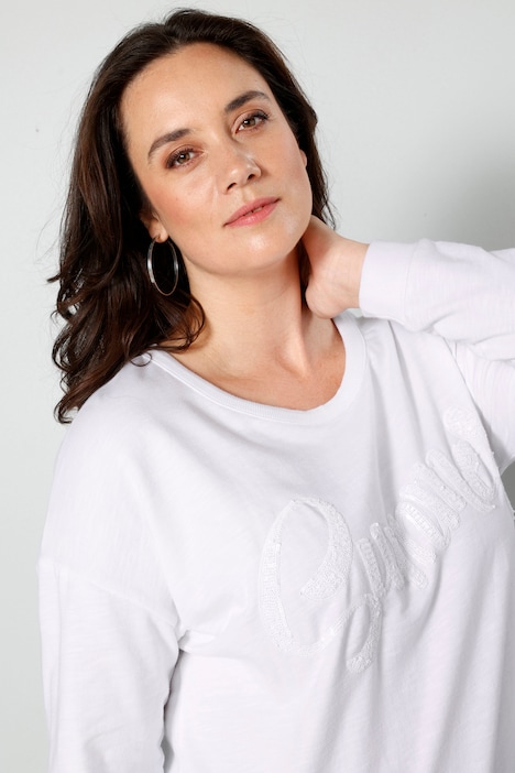 Sweatshirt, Pailletten, Langarm