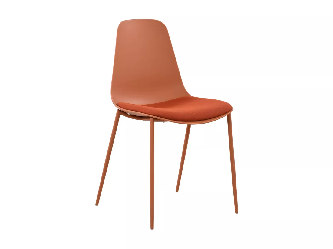 Lot de 4 chaises de jardin en polypropylène et métal - Terracotta - NEGERI de MYLIA