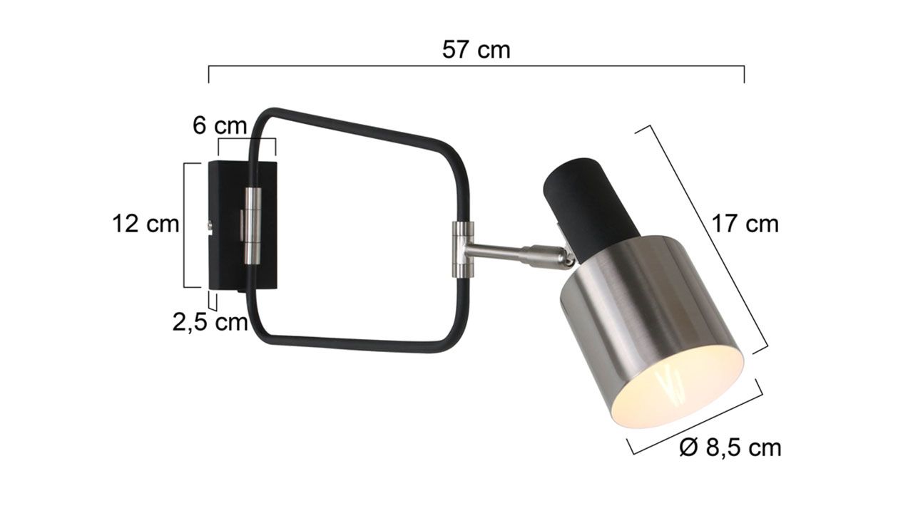 Wandlamp 1699ZW Fjorgard B8.5 x D57 cm