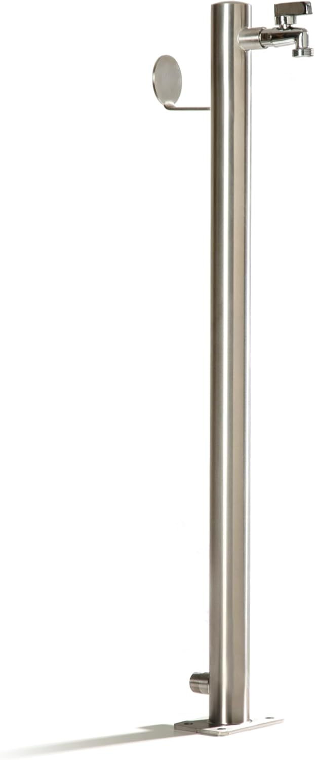 Schneck Wasserzapfstelle Edelstahl Wasserzapfsäule Ø60mm 85cm Schlauchhalter WS6085SH