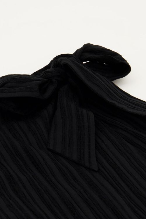 Zwarte crinkle skort met overslag