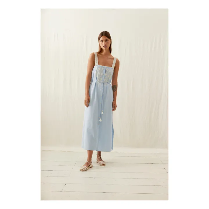 Louise Misha Robe Guanareva Coton Bio - Collection Femme | Bleu ciel
