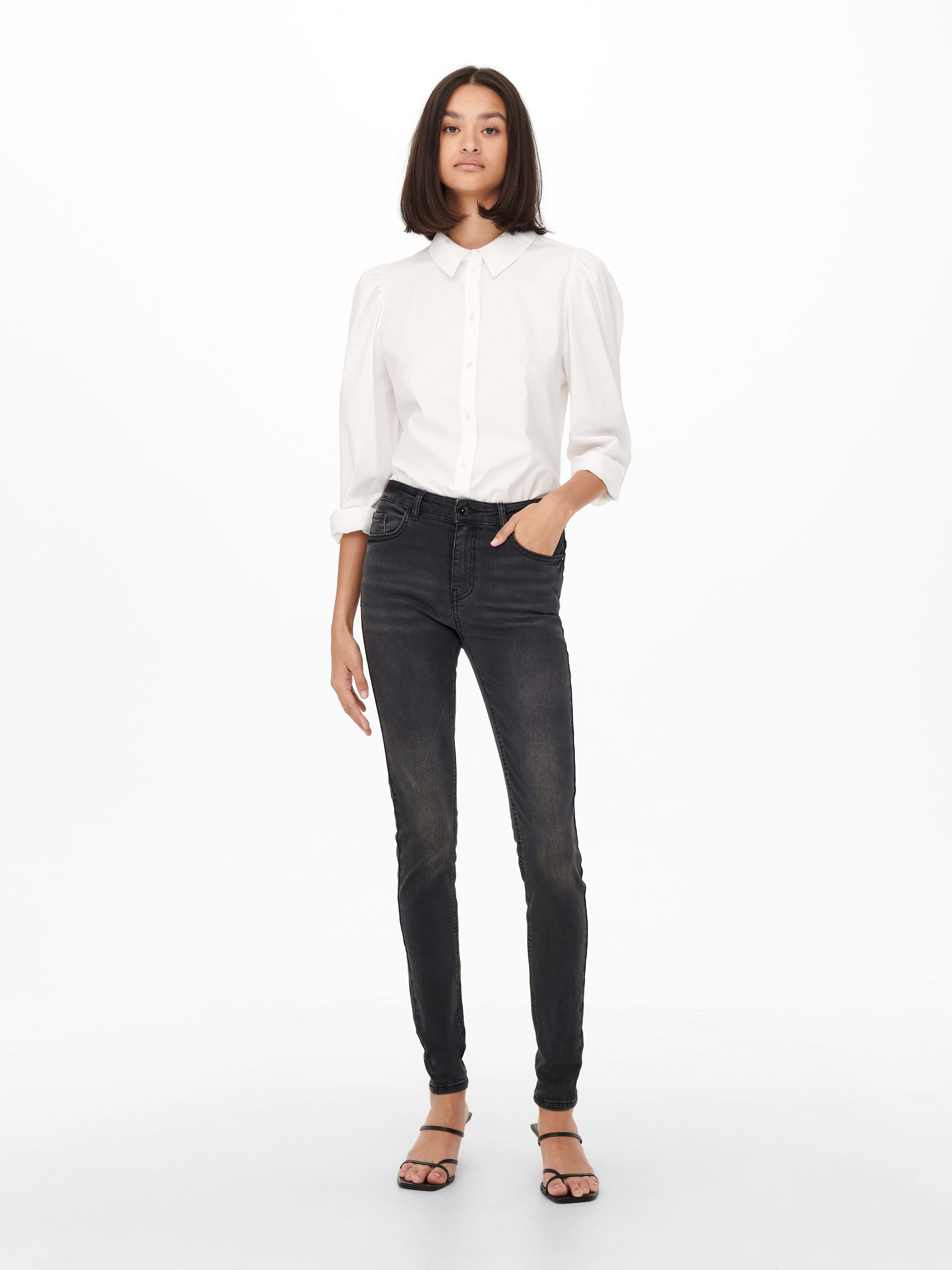 JDYBLUME Mittlere Taille Skinny Fit Jeans Black Denim