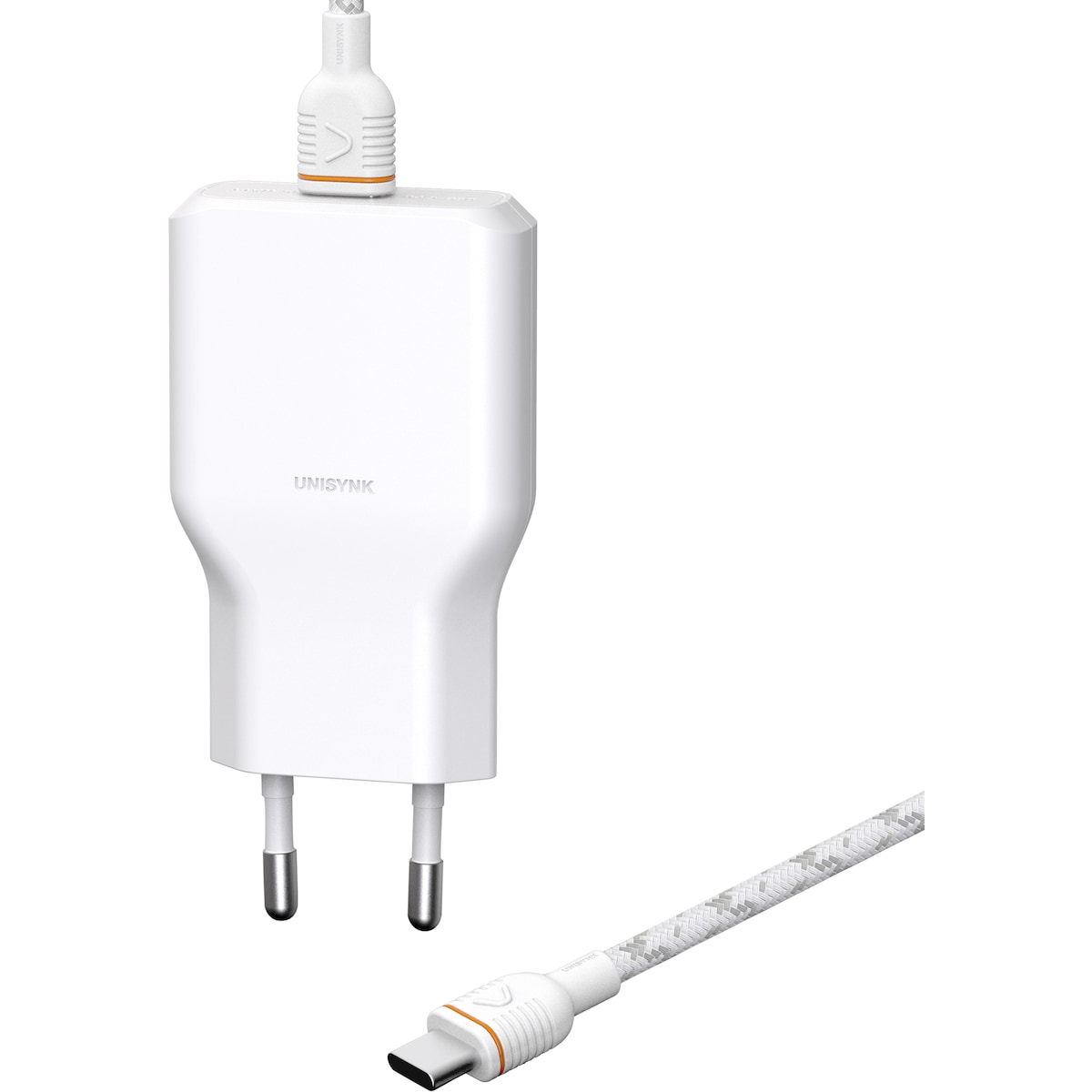 Unisynk G3 36W USB-C vegglader med 2m USB-C-kabel (hvit)