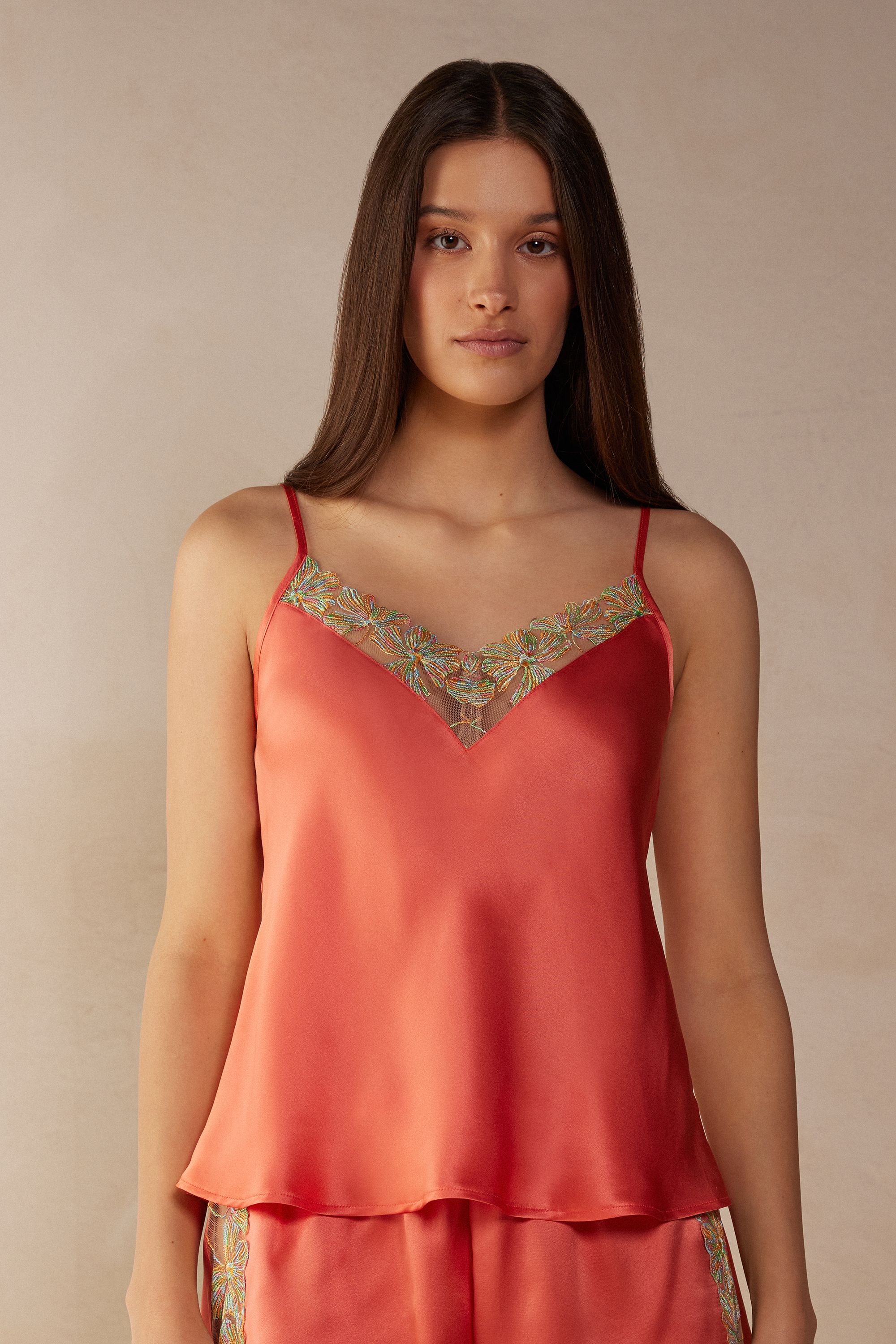 Blusa de seda em tons de doce