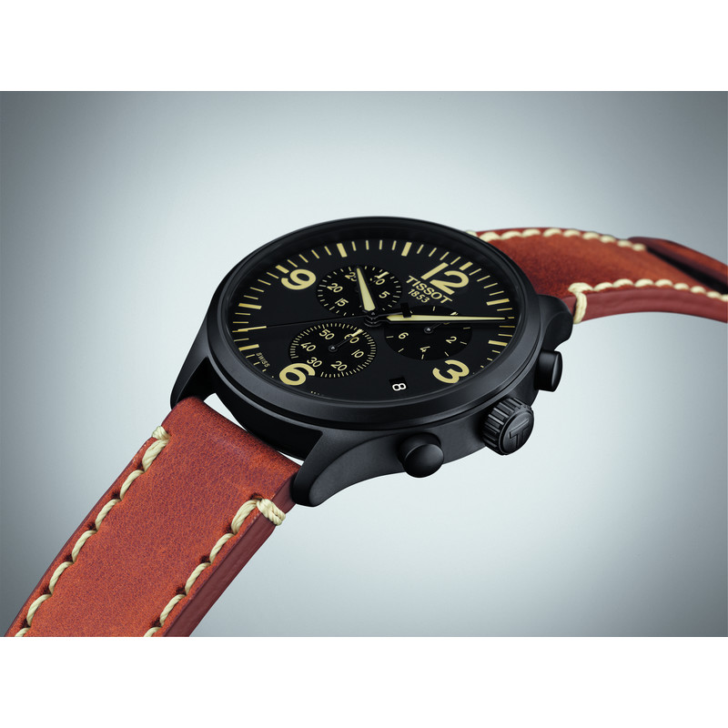 Montre Tissot homme chronographe acier cuir