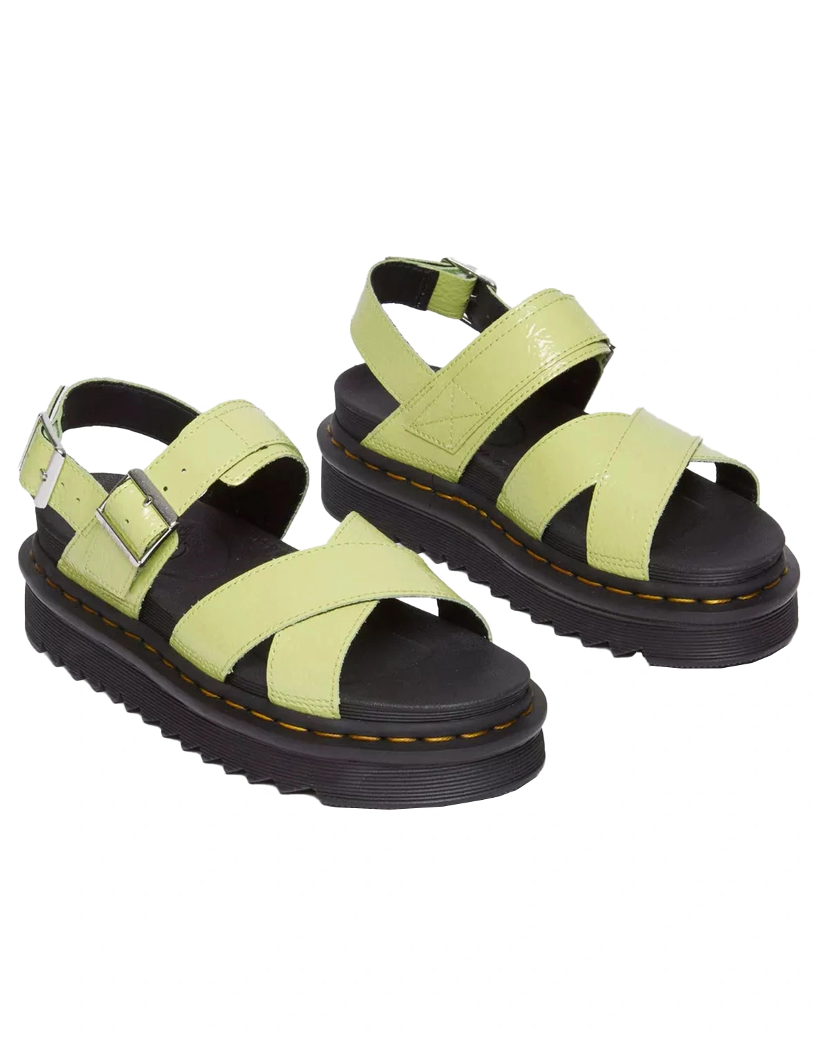 Riemensandalen VOSS II DISTRESSED PATENT in lime green
