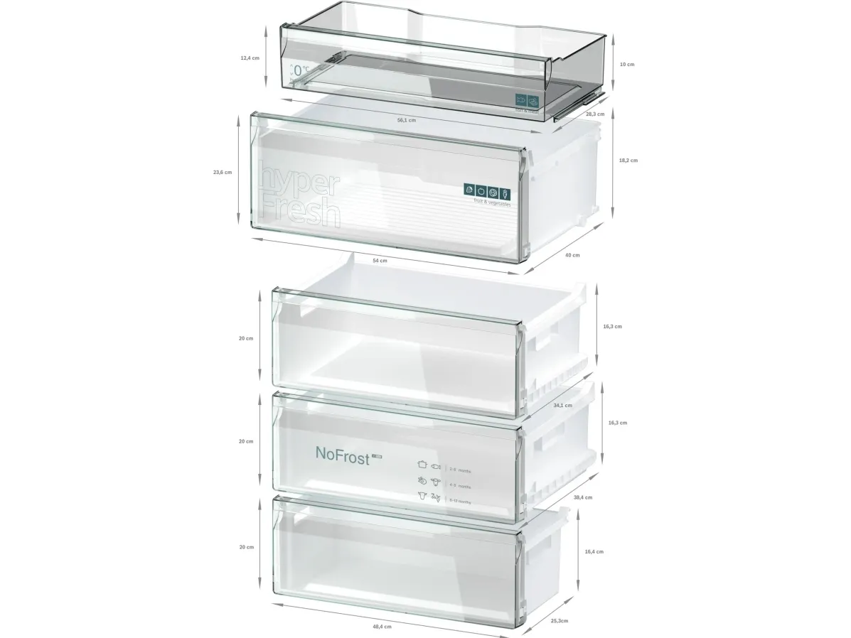 Siemens iQ300 KG49NXIBF - Køleskab/fryser - bund-fryser - bredde: 70 cm - dybde: 66.7 cm - højde: 203 cm - 440 liter - Klasse B - rustfrit stål