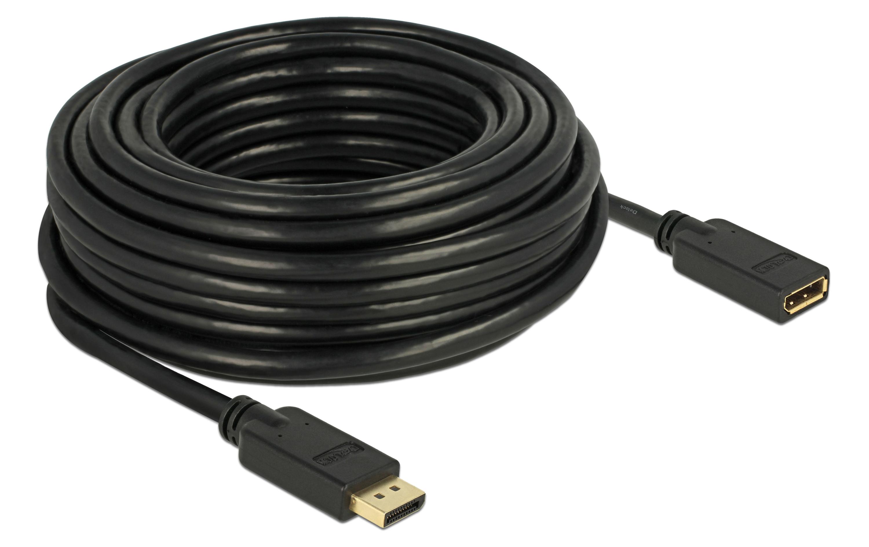 Kabel DisplayPort, 15 m VerlängerungskabelDelock DisplayPort 1.2 Verlängerungskabel 4K 60 Hz 15 m