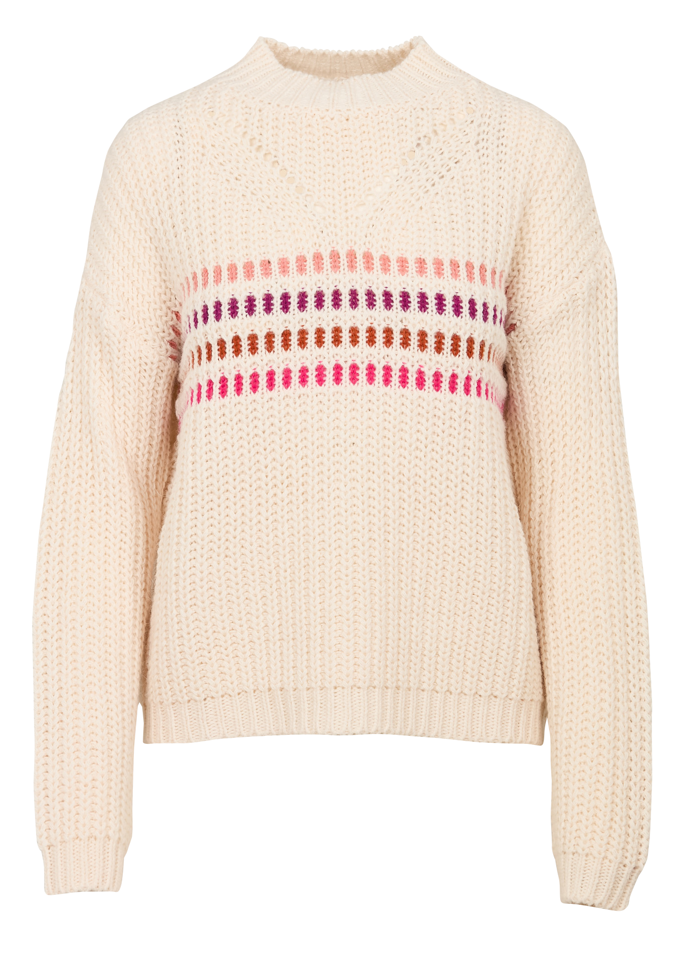 Pull court à encolure montante | Rose