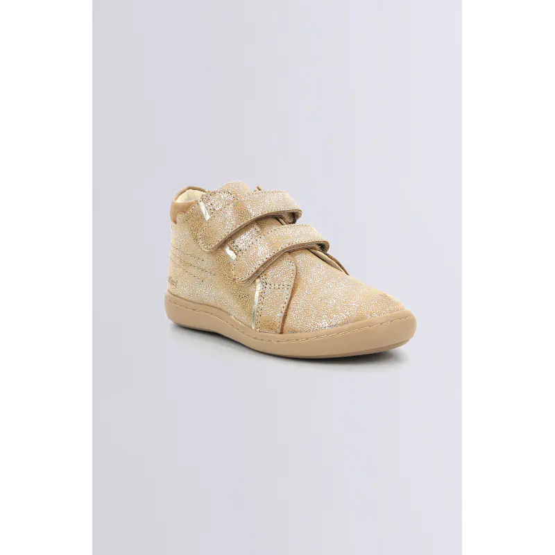 KICKMARY BEIGE METALLISE BOTTINES Cuir Fille