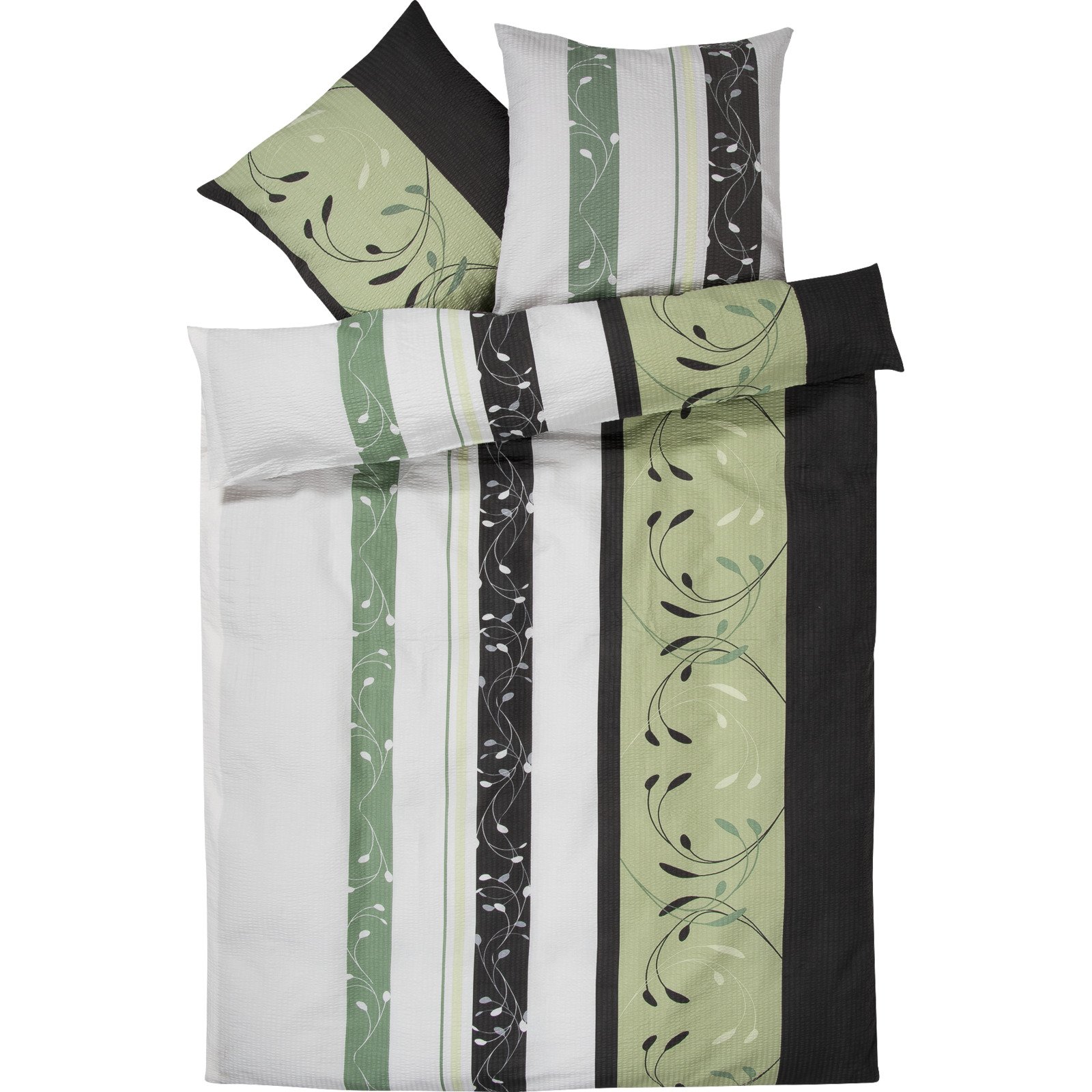 Bettwäsche Seersucker mit floralem Design 160x210 65x100 Bettanzug Nord