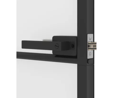 Porte intérieure mince noir verre trempé aluminium