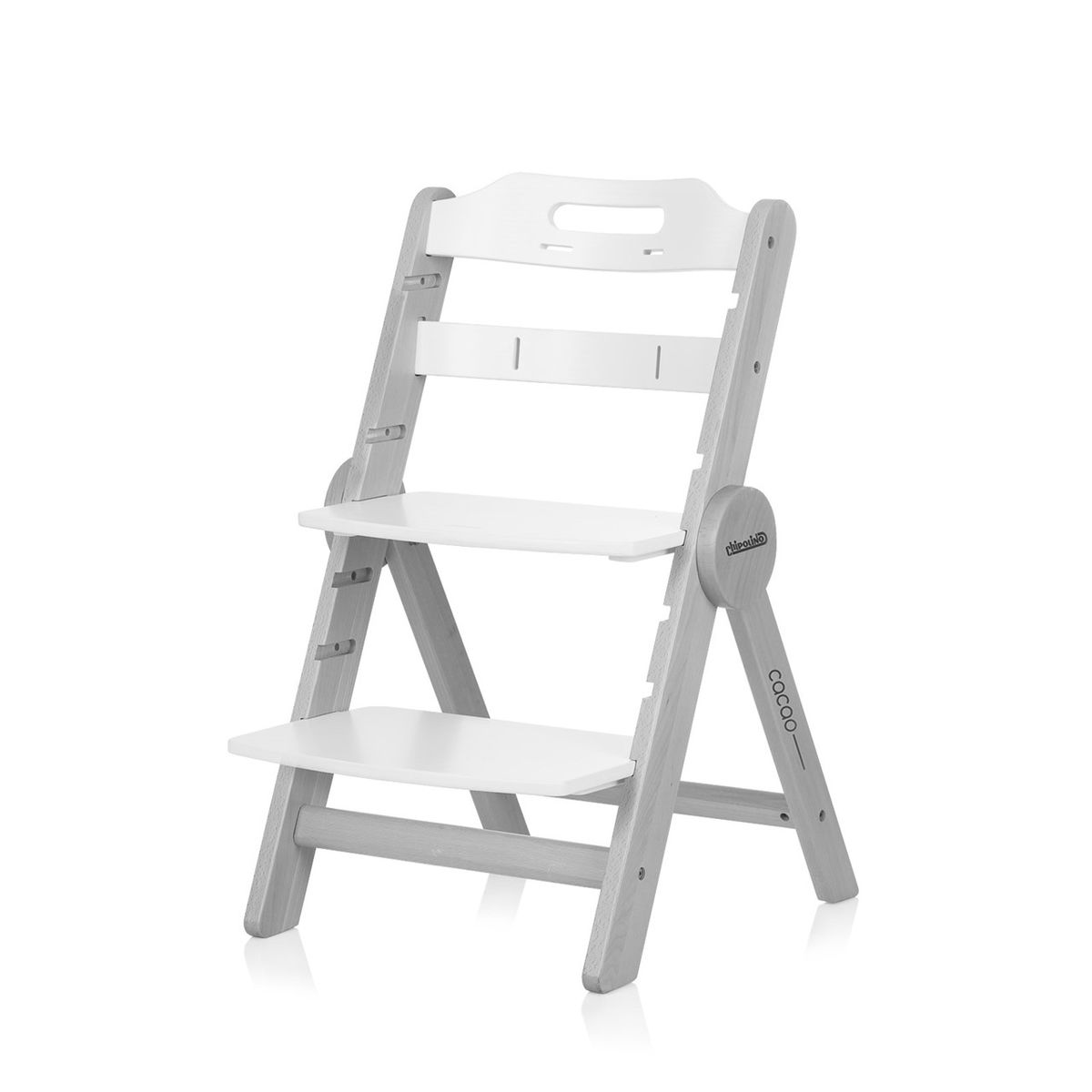 Chipolino Kinderhochstuhl Cacao Holz, Treppenstuhl, Beinstütze, klappbar, Gurt braun