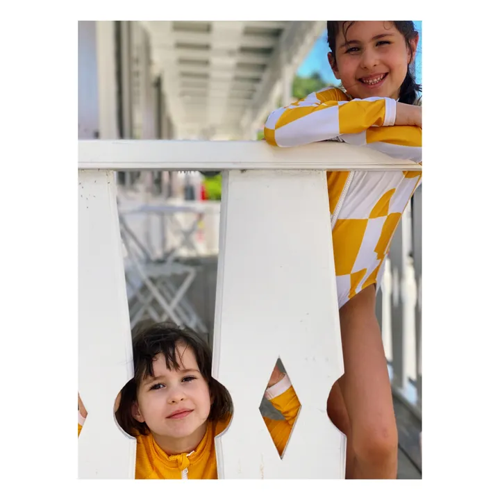 Juillet Juillet Maillot de Bain Anti-UV Matière Recyclée Géométrique | Jaune