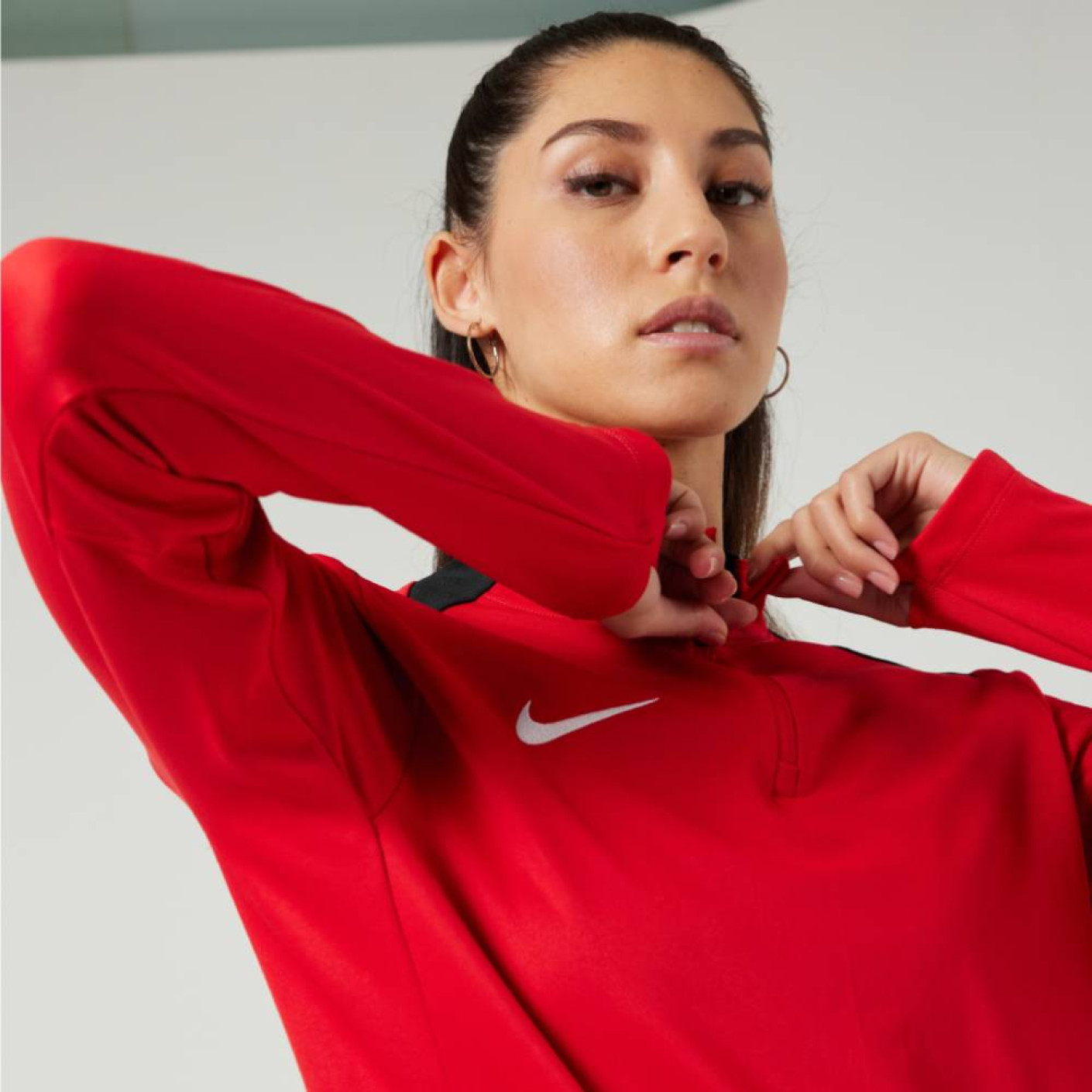 Nike Dri-FIT Academy Pro 24 Trainingstrui 1/4-Zip Dames Rood Wit