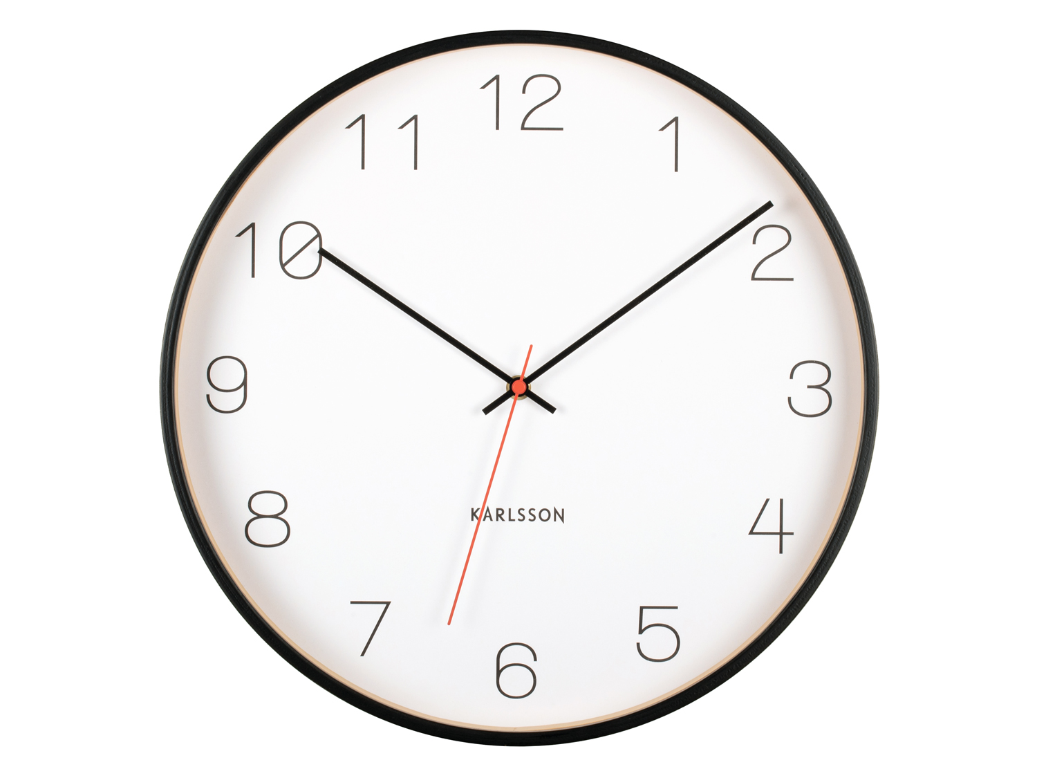 Wall clock Joy wood w. black accents