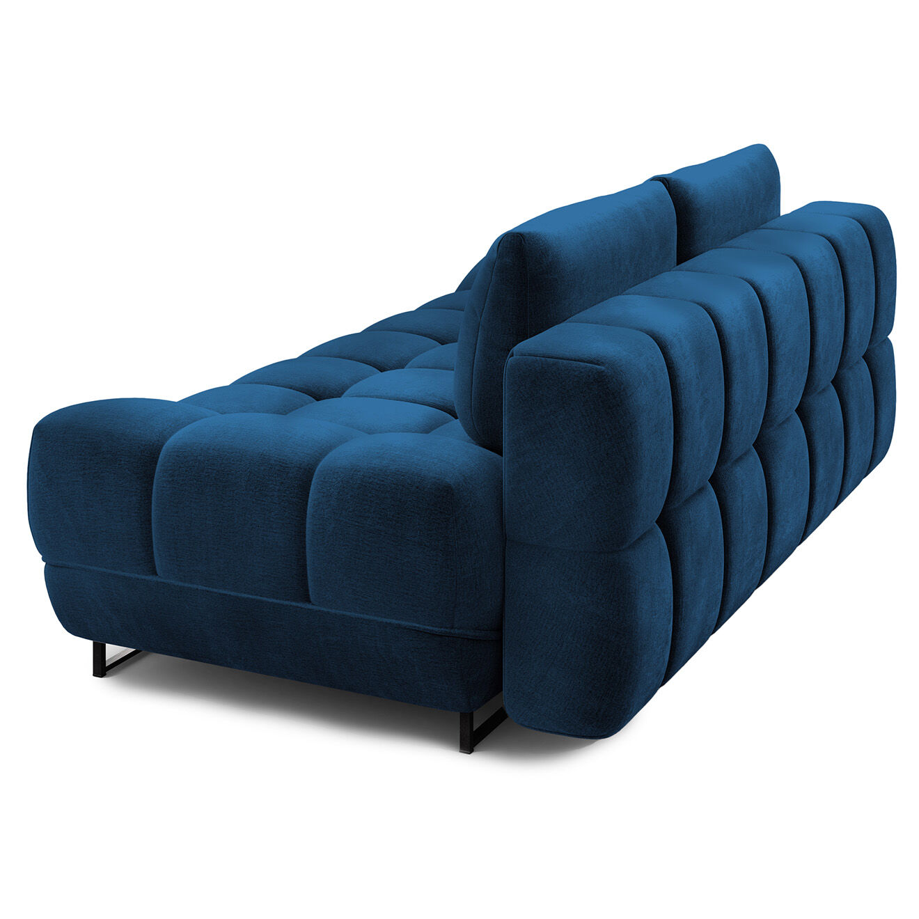Windsor & Co Canapé Velours convertible avec Coffre de Rangement Cirrus bleu roi - 215x112x90 cm