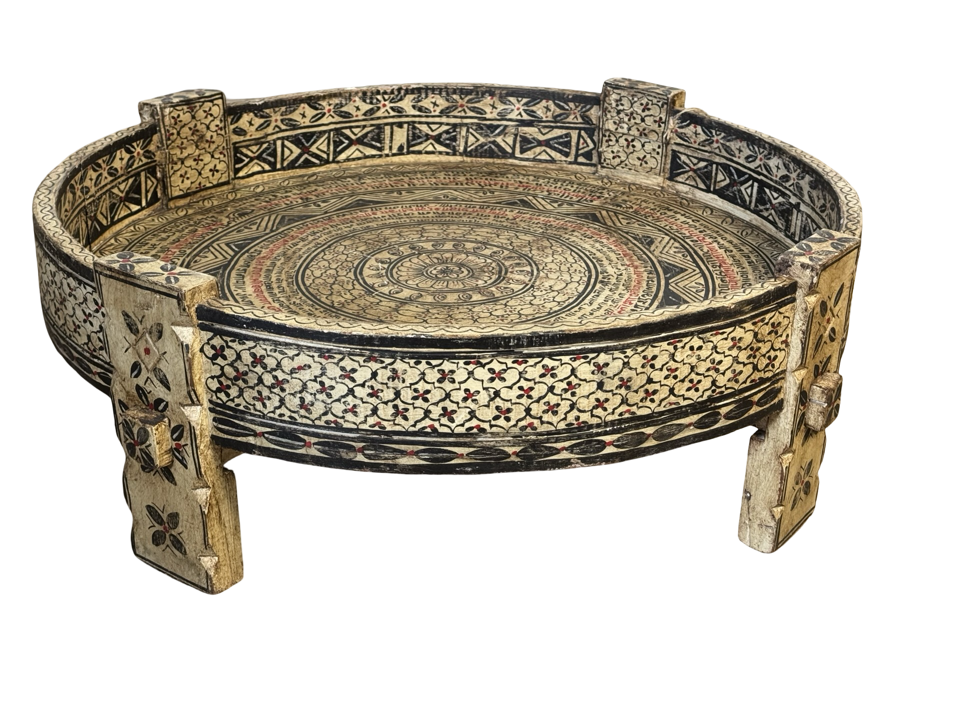 Salontafel Grainder zwart/wit beschilderd