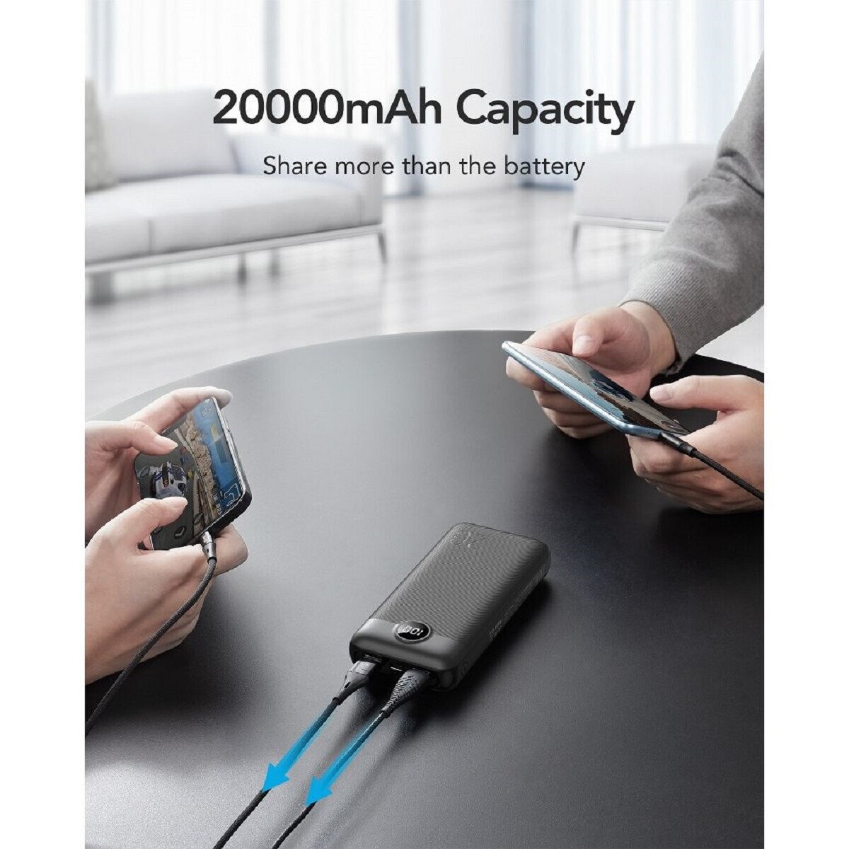 Powerbank L20S - 20W 20 000mAh LCD Quick Charge PD Micro-USB