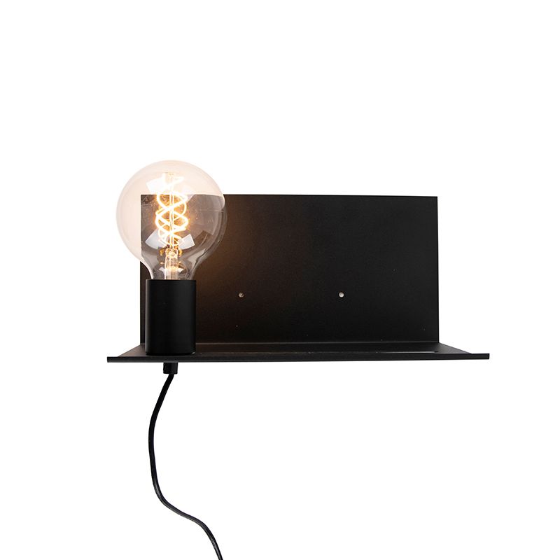 Moderne wandlamp zwart verstelbaar - Muro