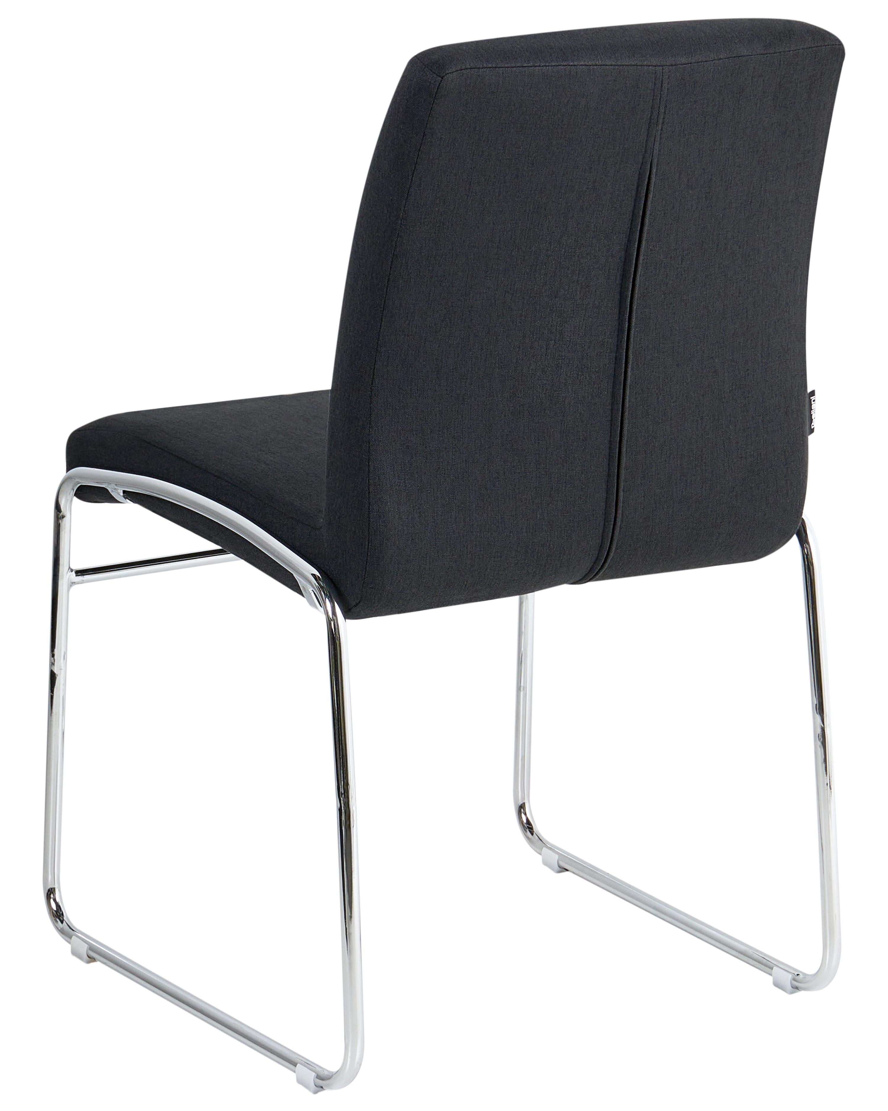 Set van 2 eetkamerstoelen LECCO Stof Zwart