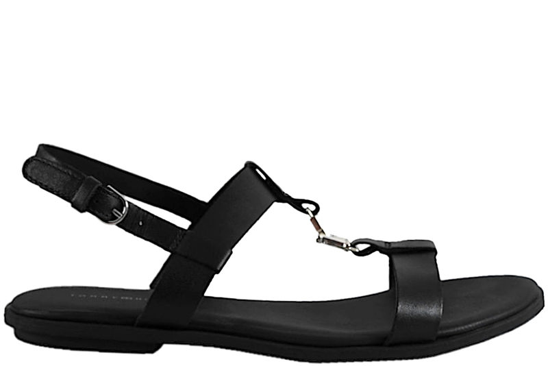TOMMY HILFIGER FLAT SANDAL I GLAT SKIND