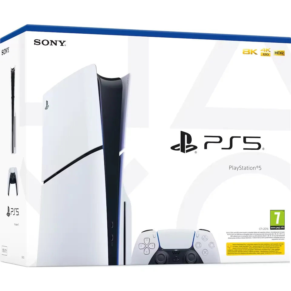 Sony PlayStation 5 Slim - Spilkonsol - 8K - HDR - 1 TB SSD
